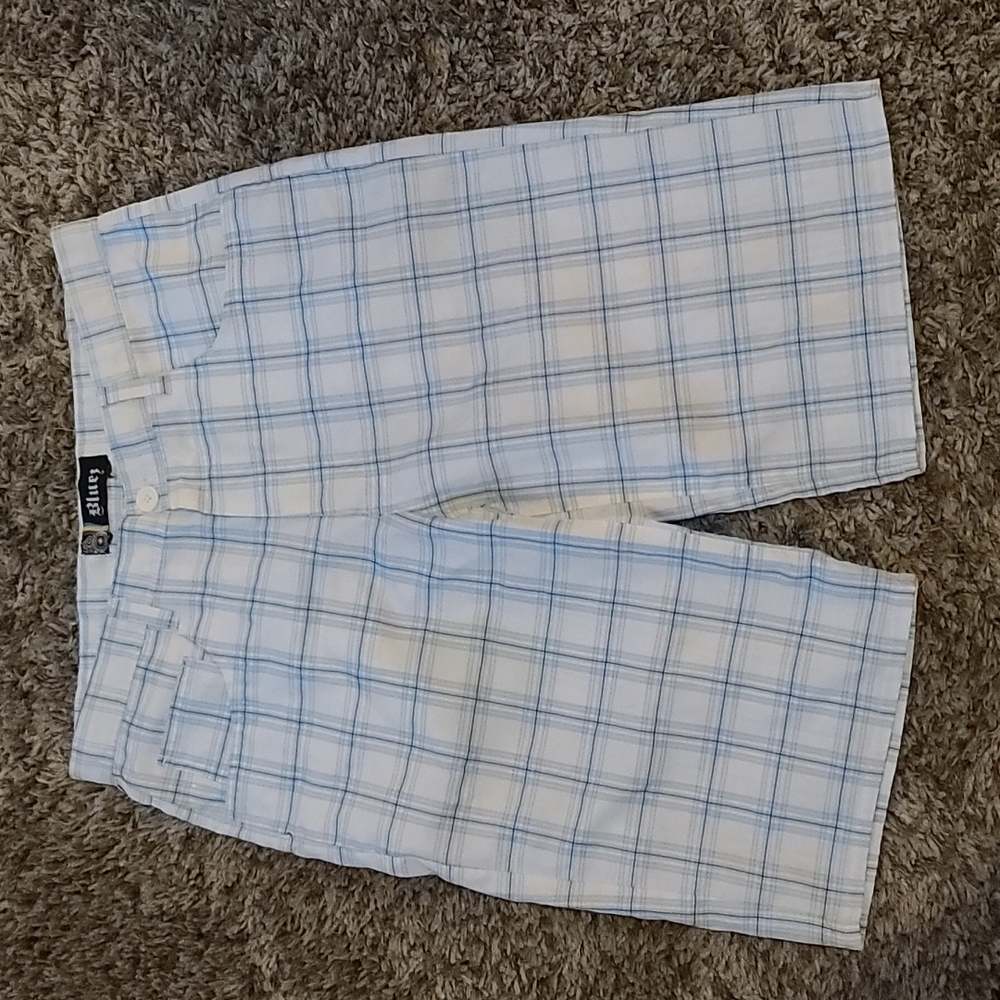 Bluez, White, and sky blue, stripped shorts, size Xl